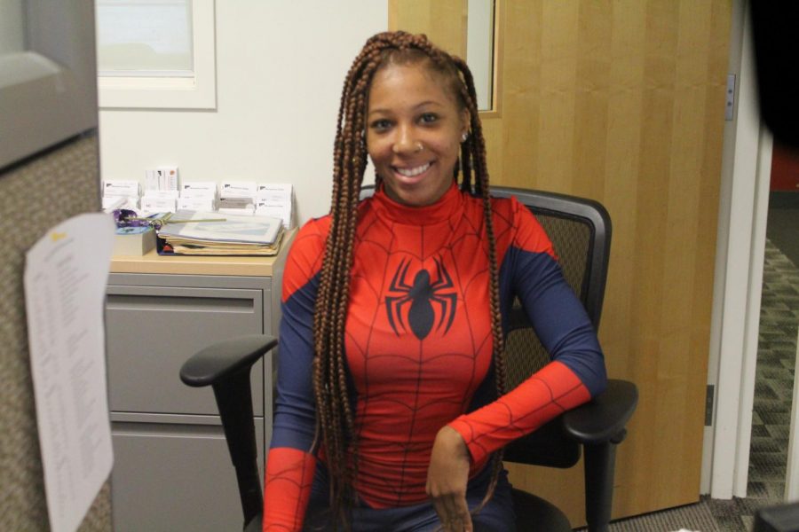 Alexia Mitchel, MC faculty member as 
Spider-Woman.